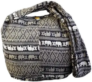 BTP! Thai Cotton Hippie Hobo Sling Crossbody Bag Messenger Purse Ethnic Elephant Parade