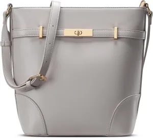Bucket Bag for Women Leather Shoulder Purse Trendy Design Mideum Size Shoulder Handbags with Adjustable Strap