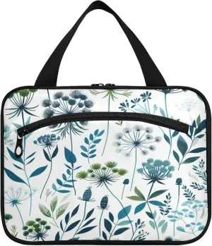 Burbuja Blue Twig Travel Toiletry Bag for Women, Hanging Waterproof Toiletry Bag Cosmetic Organizer for Toiletries Accessories, M