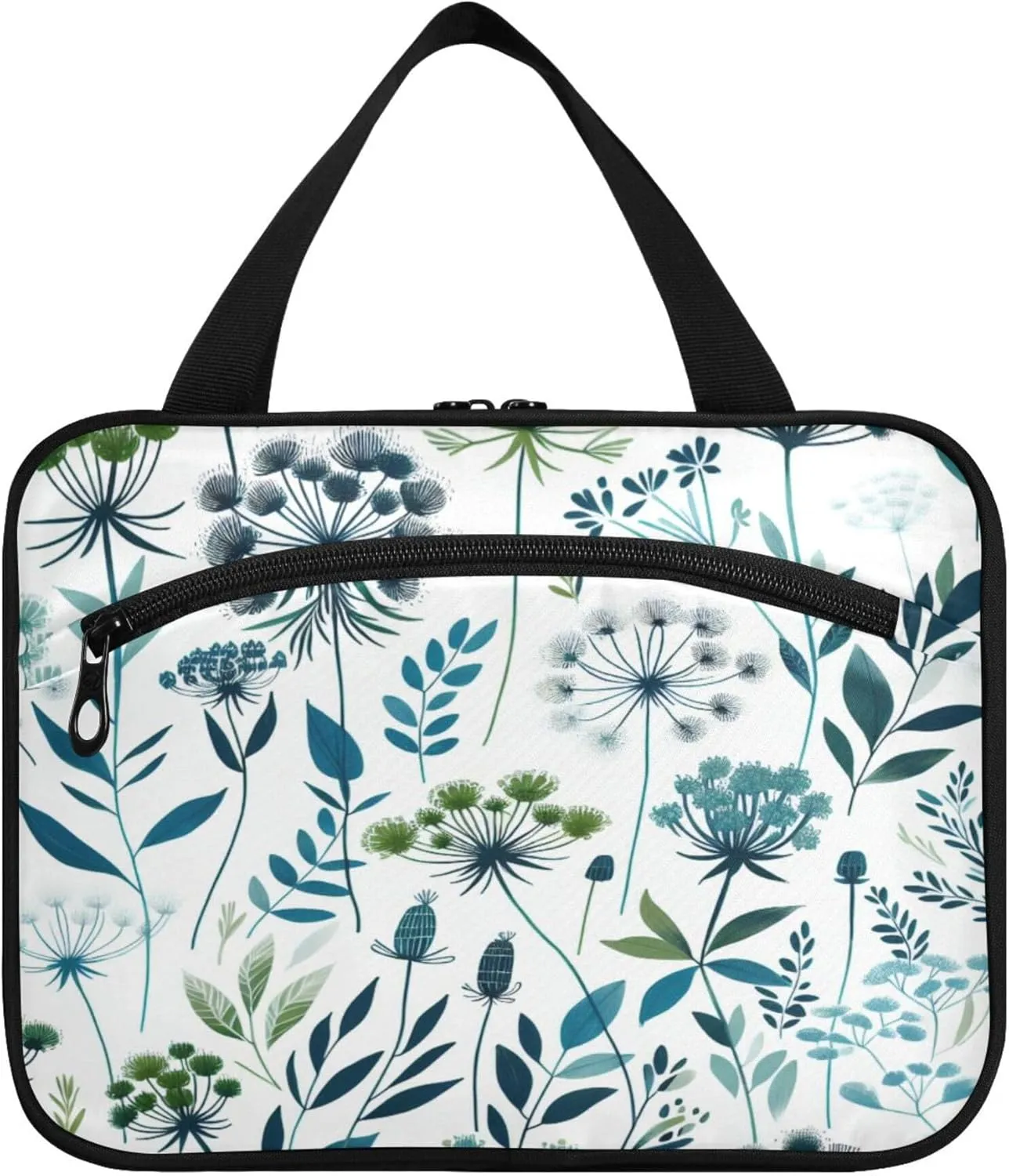 Burbuja Blue Twig Travel Toiletry Bag for Women, Hanging Waterproof Toiletry Bag Cosmetic Organizer for Toiletries Accessories, M