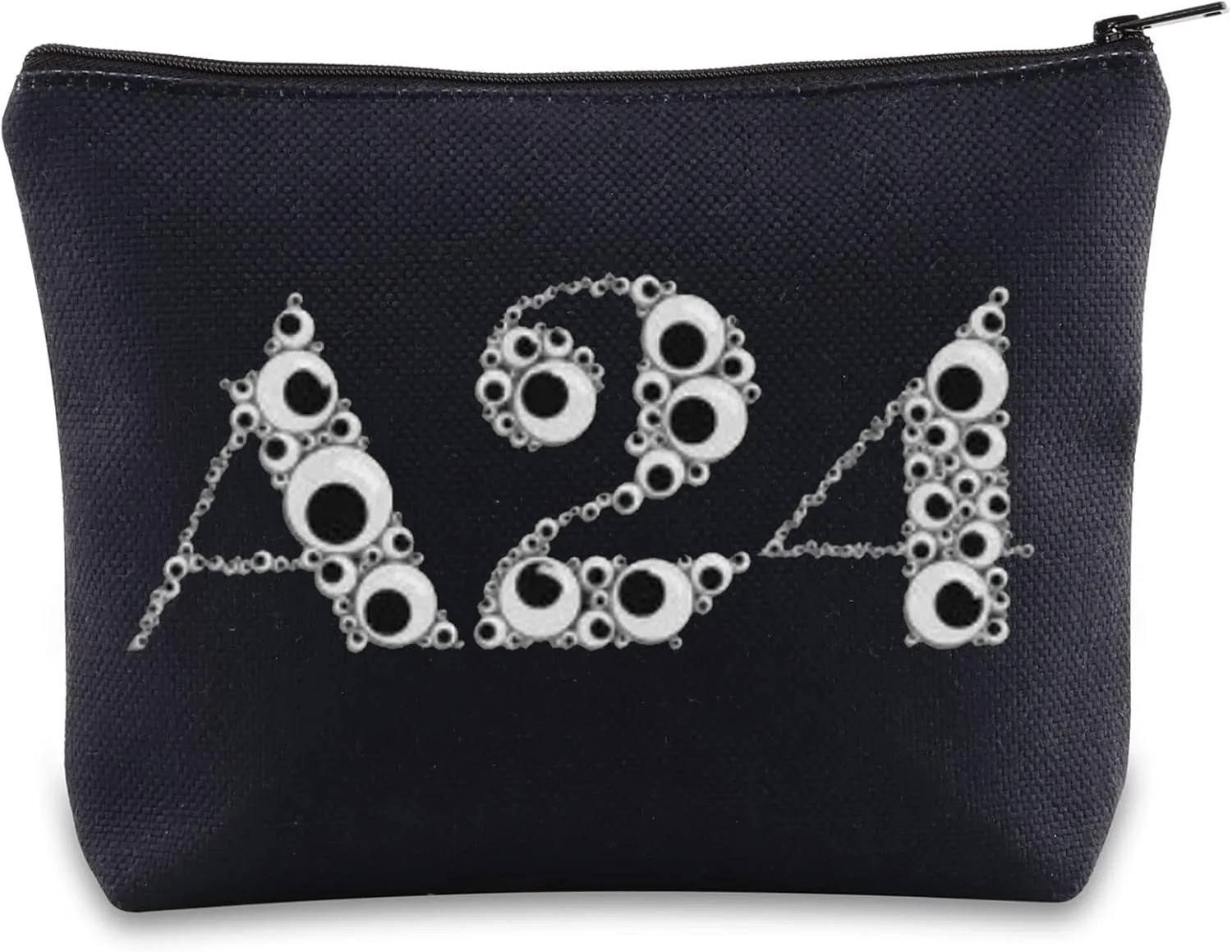 BWWKTOP A24 Evelyn Googly Eyes Cosmetic Makeup Bag Everything Everywhere Movie Inspired Gift A24 Zipper Pouch Bag For Movie Fans (A24)