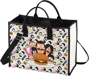 BWWKTOP Burgers Belcher Family Cosmetic Bag Linda ＆Tina ＆Gene ＆Louise Fans Gifts Bob Belcher Makeup Zipper Pouch Bag Tina Belcher Merch (Hamburger BG)