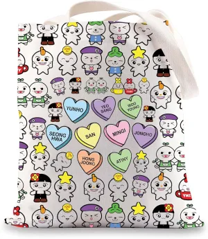 BWWKTOP K-Pop Cosmetic Makeup Bag Korean Group Fans Gift Korean Members Travel Zipper Pouch Bag (YUNH TG)