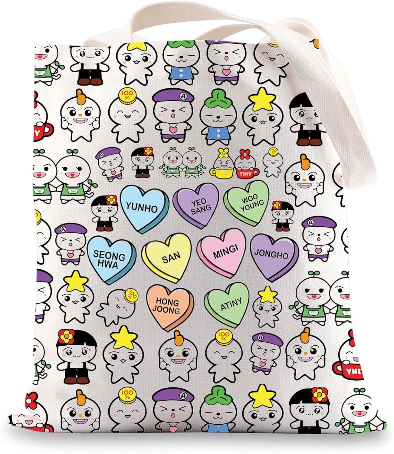 BWWKTOP K-Pop Cosmetic Makeup Bag Korean Group Fans Gift Korean Members Travel Zipper Pouch Bag (YUNH TG)