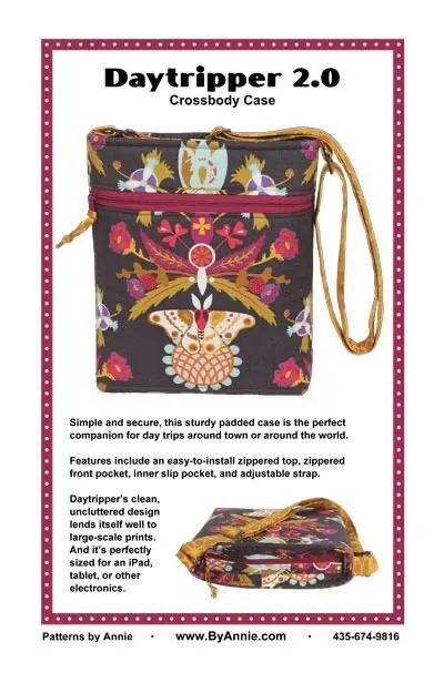 ByAnnie Daytripper II Crossbody Bag Pattern Finished Size 11.5"x11"x2" (14 Colors of 18"x54" Mesh Packs Sold Separately)