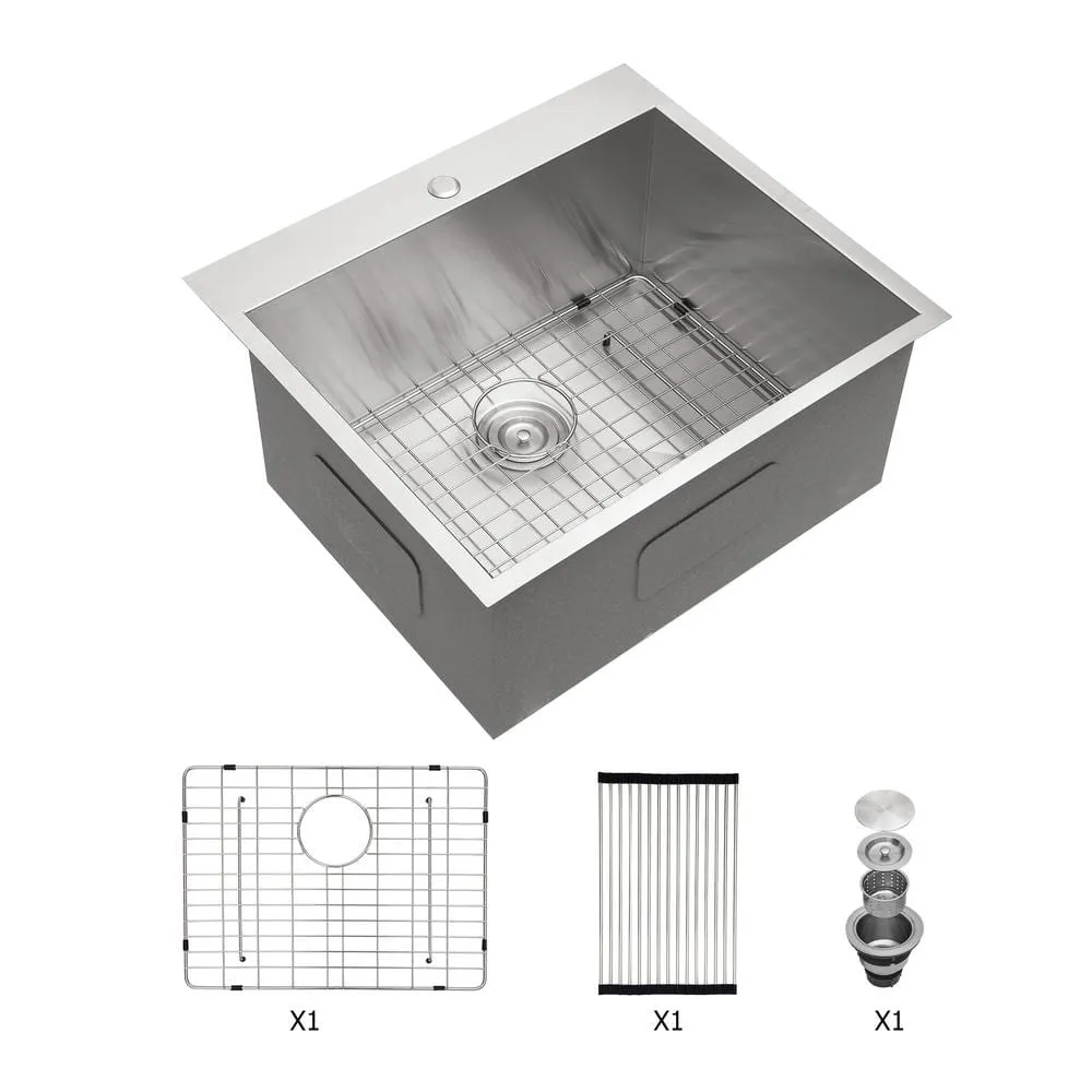 cadeninc 25 x 22 x 12 Inch Single Bowl Drop-In Utility Sink