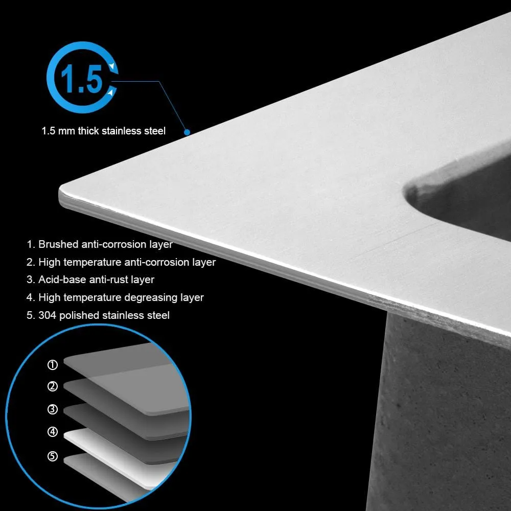cadeninc 25 x 22 x 12 Inch Single Bowl Drop-In Utility Sink