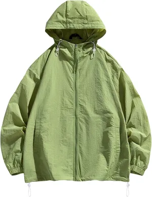 Cambkatl Mens Full Zip UPF 50  UV Sun Protection Hoodie Jacket Long Sleeve Lightweight Fishing Hiking Outdoor Cooling Shirts