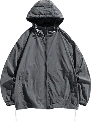 Cambkatl Mens Full Zip UPF 50  UV Sun Protection Hoodie Jacket Long Sleeve Lightweight Fishing Hiking Outdoor Cooling Shirts