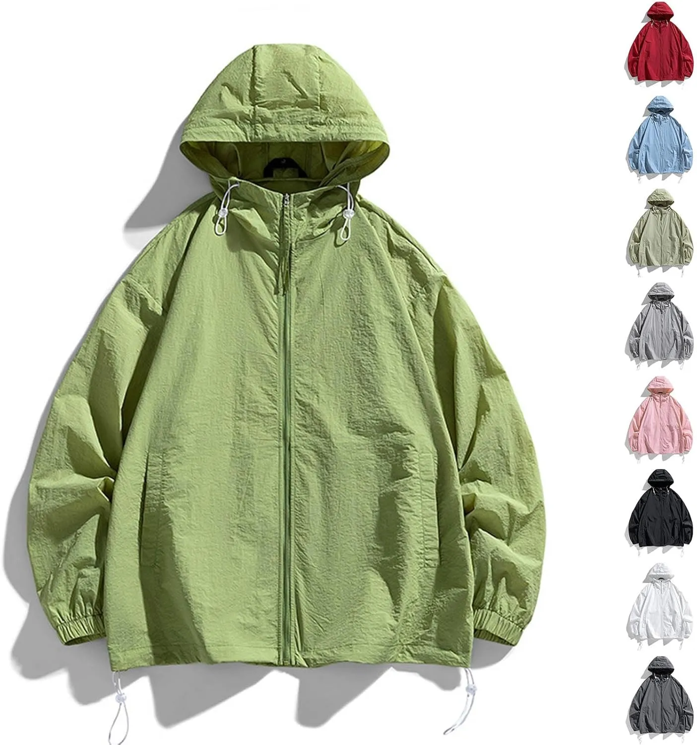 Cambkatl Mens Full Zip UPF 50  UV Sun Protection Hoodie Jacket Long Sleeve Lightweight Fishing Hiking Outdoor Cooling Shirts
