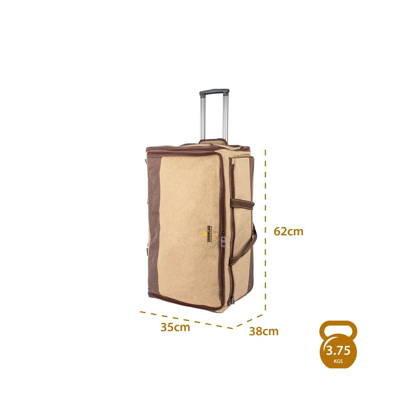 Camouflage Izba Bag with wheels Wooden