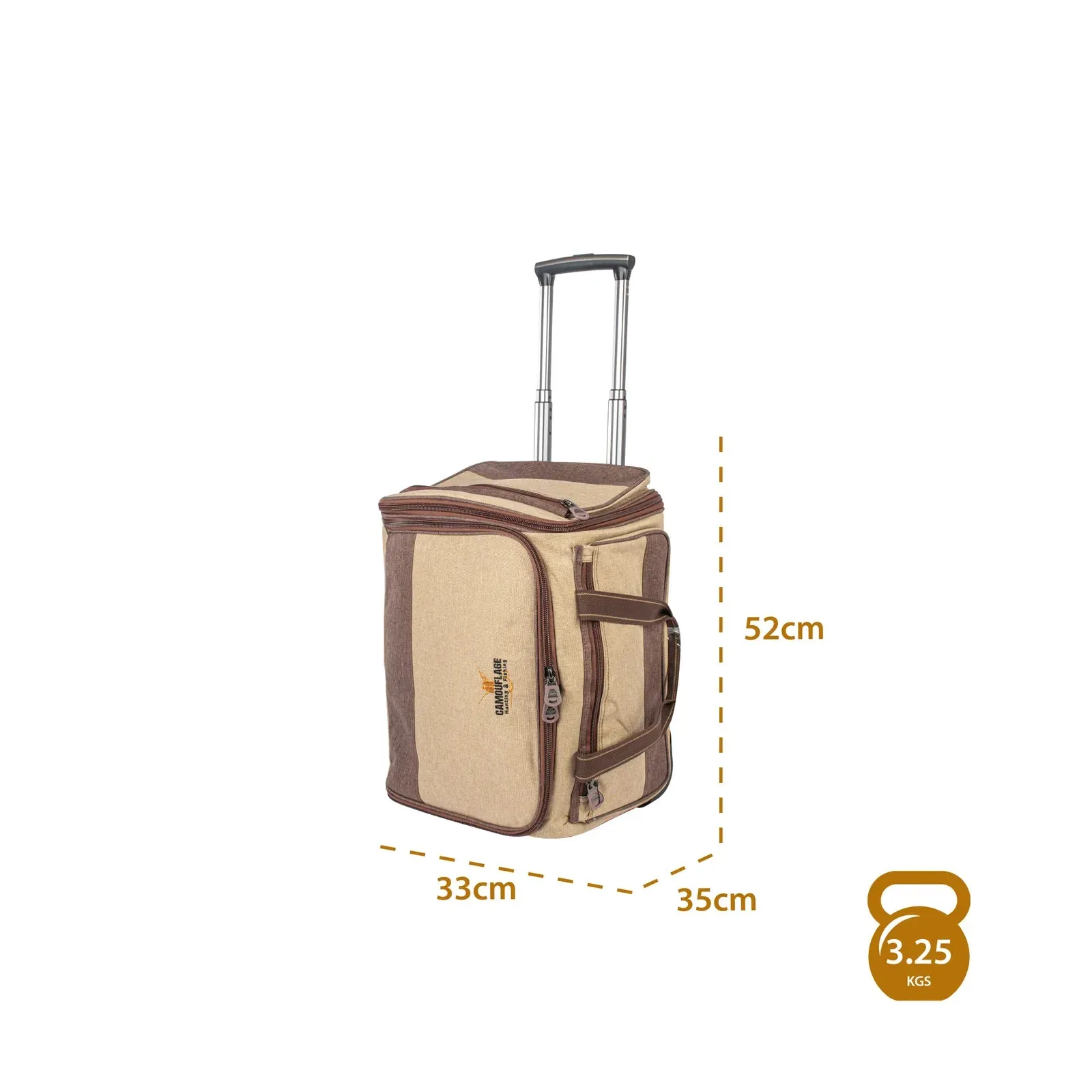 Camouflage Izba Bag with wheels Wooden