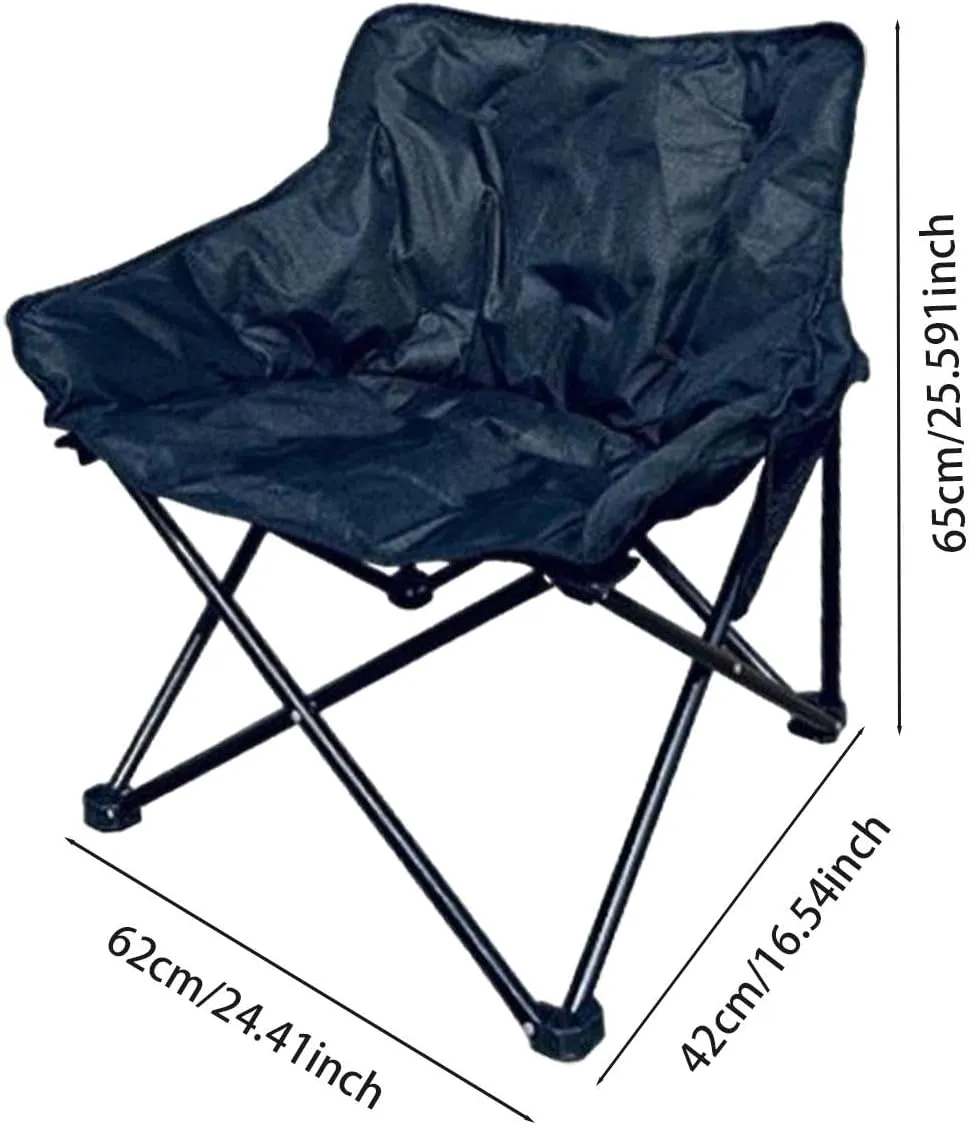 Camping Chair Moon Chair Heavy Duty Sofa Chair Portable Fishing Lounge Chair Foldable Seat for Adults Hiking Outdoor Sports, Black