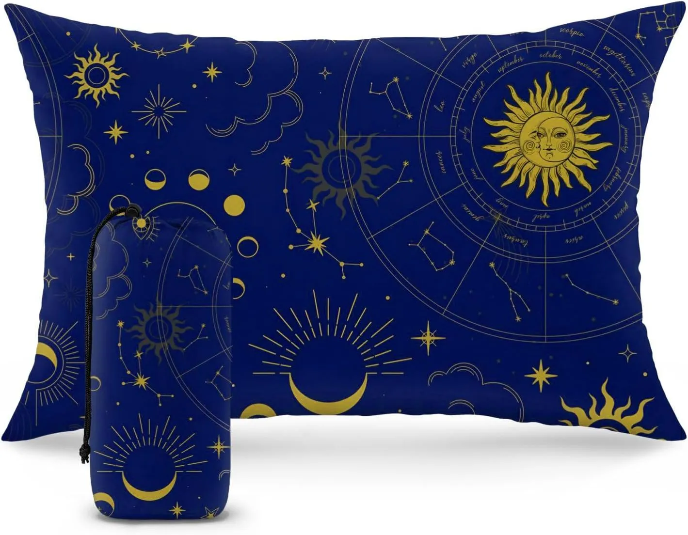 Camping Pillow Shredded Memory Foam Travel Pillows for Sleeping Compressible Lightweight Camp Pillow Washable Backpacking Pillow for Camping & Hiking Firm Supportive Small Pillow for Travel