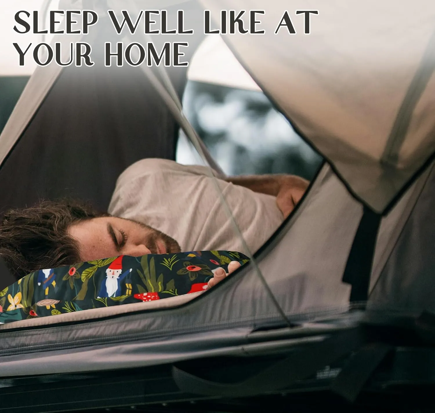 Camping Pillow Shredded Memory Foam Travel Pillows for Sleeping Compressible Lightweight Camp Pillow Washable Backpacking Pillow for Camping & Hiking Firm Supportive Small Pillow for Travel