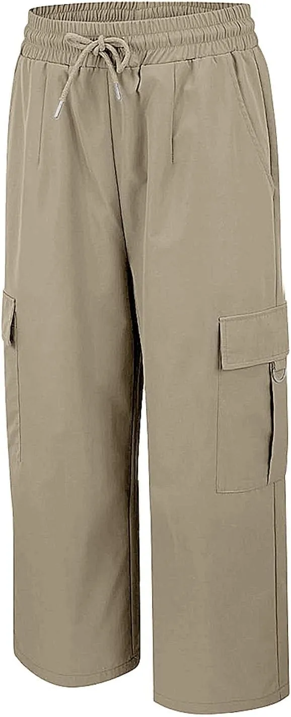 Capri Pants for Women Palazzo Lounge Pants Summer Dandelion Graphic Cropped Cotton Linen Comfy Baggy Trousers