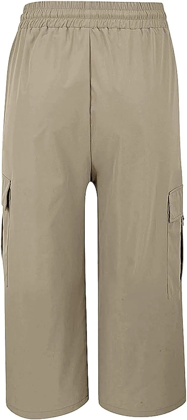 Capri Pants for Women Palazzo Lounge Pants Summer Dandelion Graphic Cropped Cotton Linen Comfy Baggy Trousers