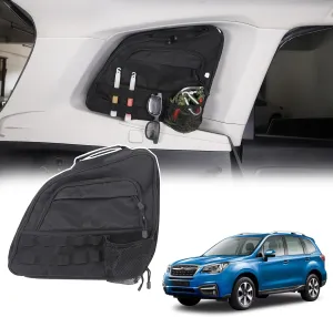 Car Rear Side Trunk Organizer Suitable for Subaru Forester 2013-2018 Car Trunk Window Storage Bag Interior Storage Accessories (Left)