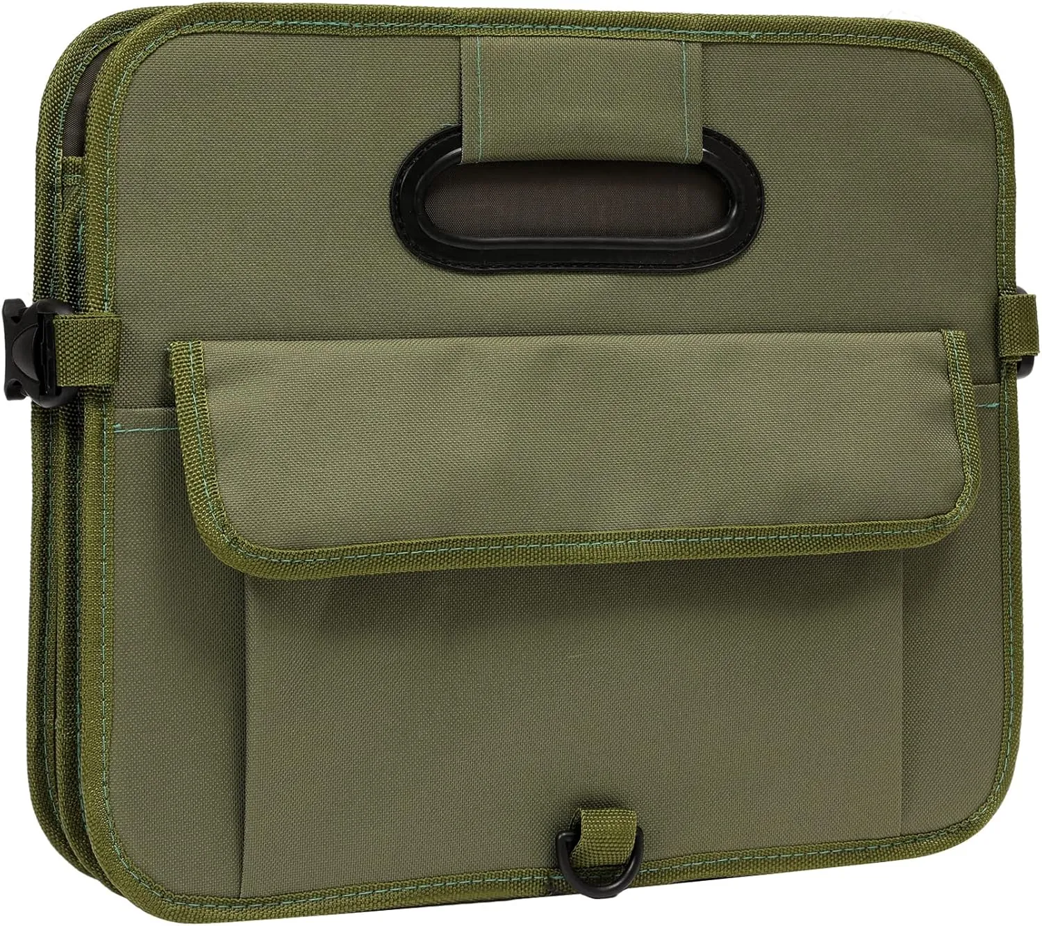 Car Trunk Organizer, Green, Foldable, Non-slip, Adjustable, Multiple Compartments, 600D Oxford Cloth Material
