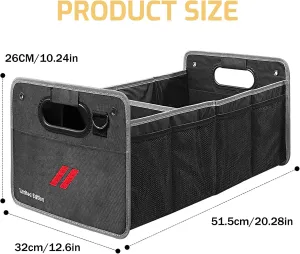 Car Trunk Organizer, Trunk Storage Box with Handle For Dodge Charger Challenger, Collapsible 2 Compartment Automotive Storage Box, Waterproof Oxford Polyester Travel Accessories (B Stype)