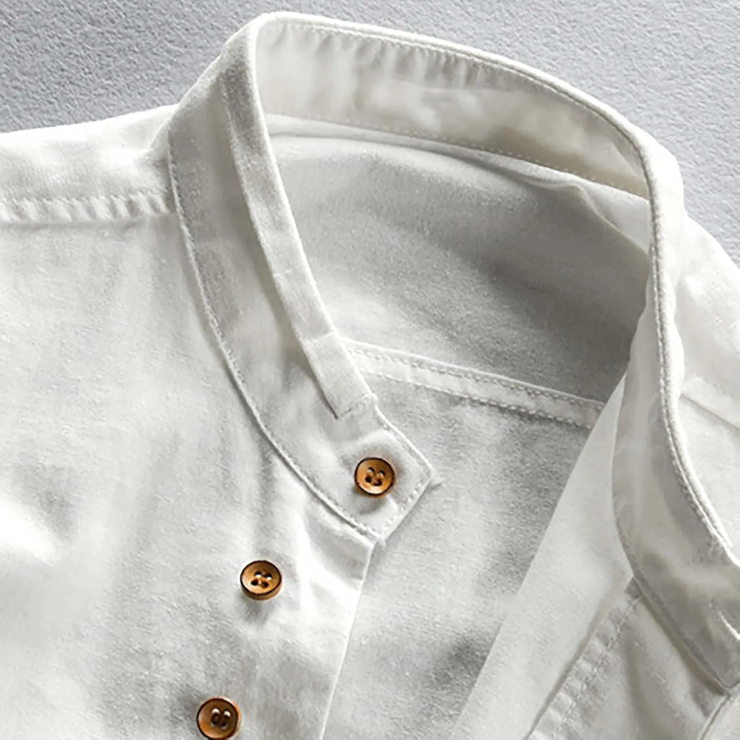 Casual Shirt Jacket for Men Slim Fit Long Sleeve Button Down Stand Collar Overshirt Lightweight Shacket with Pockets