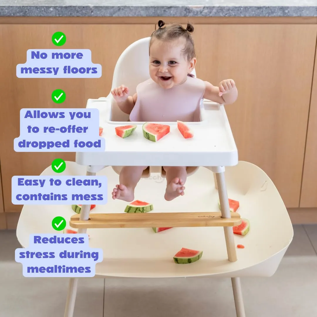 CATCHY -Food Catcher-Compatible with IKEA Antilop High Chair   11 Other High Chairs- Highchair Sold Separately -Baby & Toddler Food & Mess Catcher-Premium Linen Inspired - Under High Chair Accessory