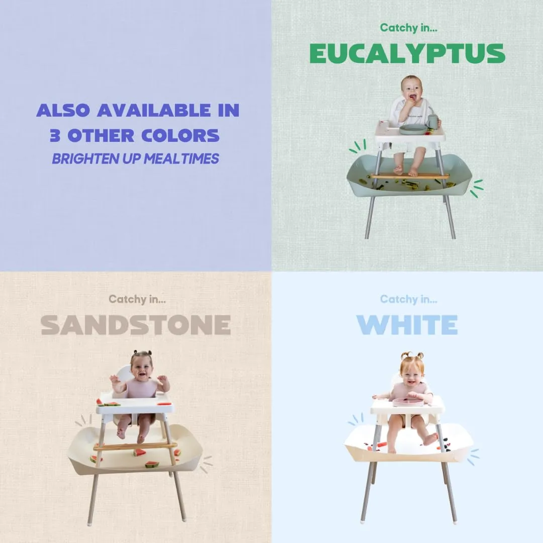 CATCHY -Food Catcher- Compatible with IKEA Antilop High Chair   11 Other High Chairs -Highchair Sold Separately- Baby & Toddler Food & Mess Catcher -Premium Linen Inspired- Under High Chair Accessory