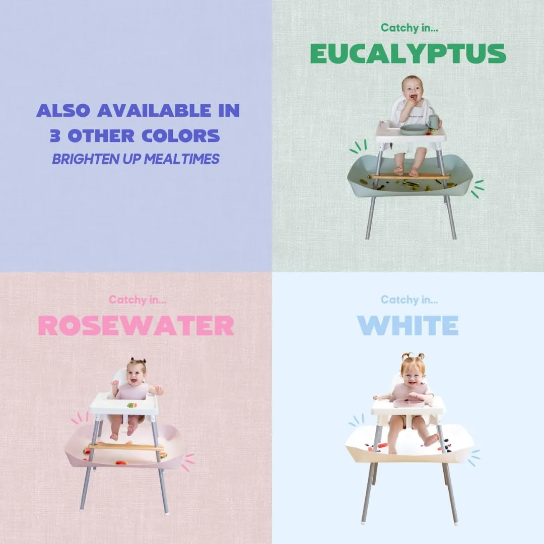 CATCHY -Food Catcher-Compatible with IKEA Antilop High Chair   11 Other High Chairs- Highchair Sold Separately -Baby & Toddler Food & Mess Catcher-Premium Linen Inspired - Under High Chair Accessory