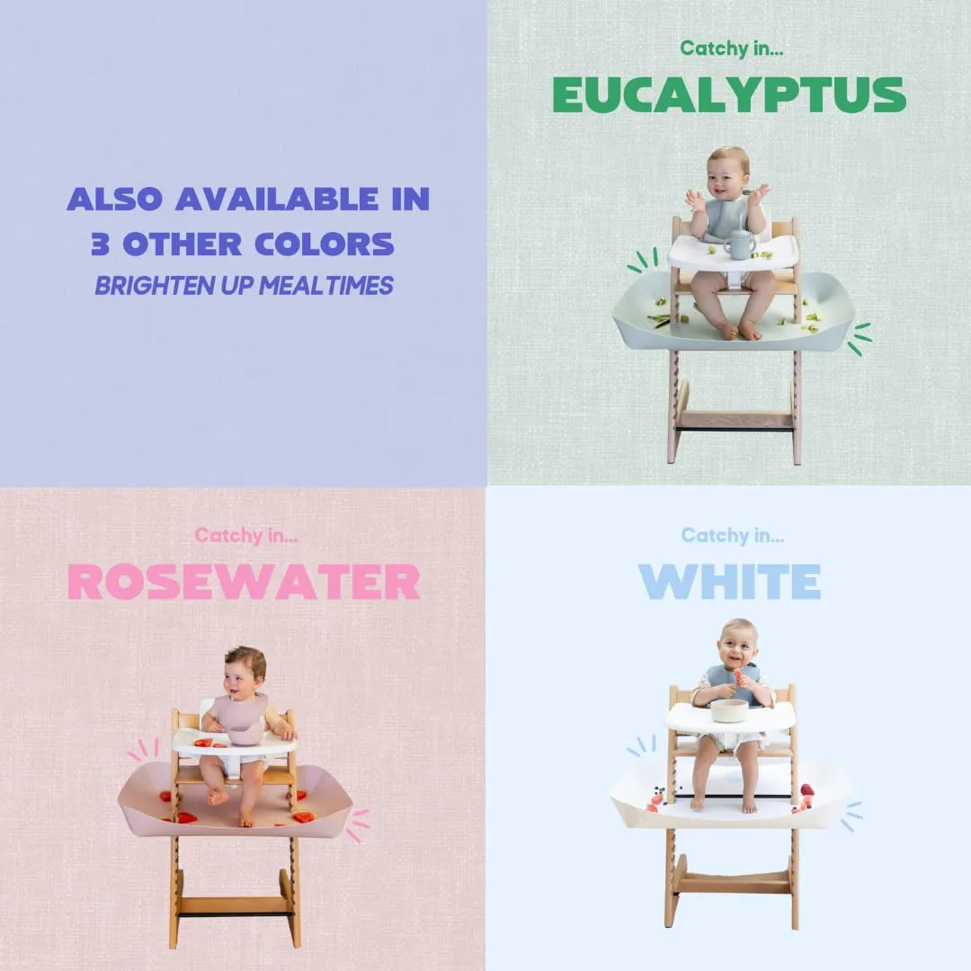 CATCHY -Food Catcher-Compatible with Stokke Tripp Trapp High Chair  11 Other High Chairs-Highchair Sold Separately-Baby & Toddler Food & Mess Catcher-Premium Linen Inspired -Under High Chair Accessory