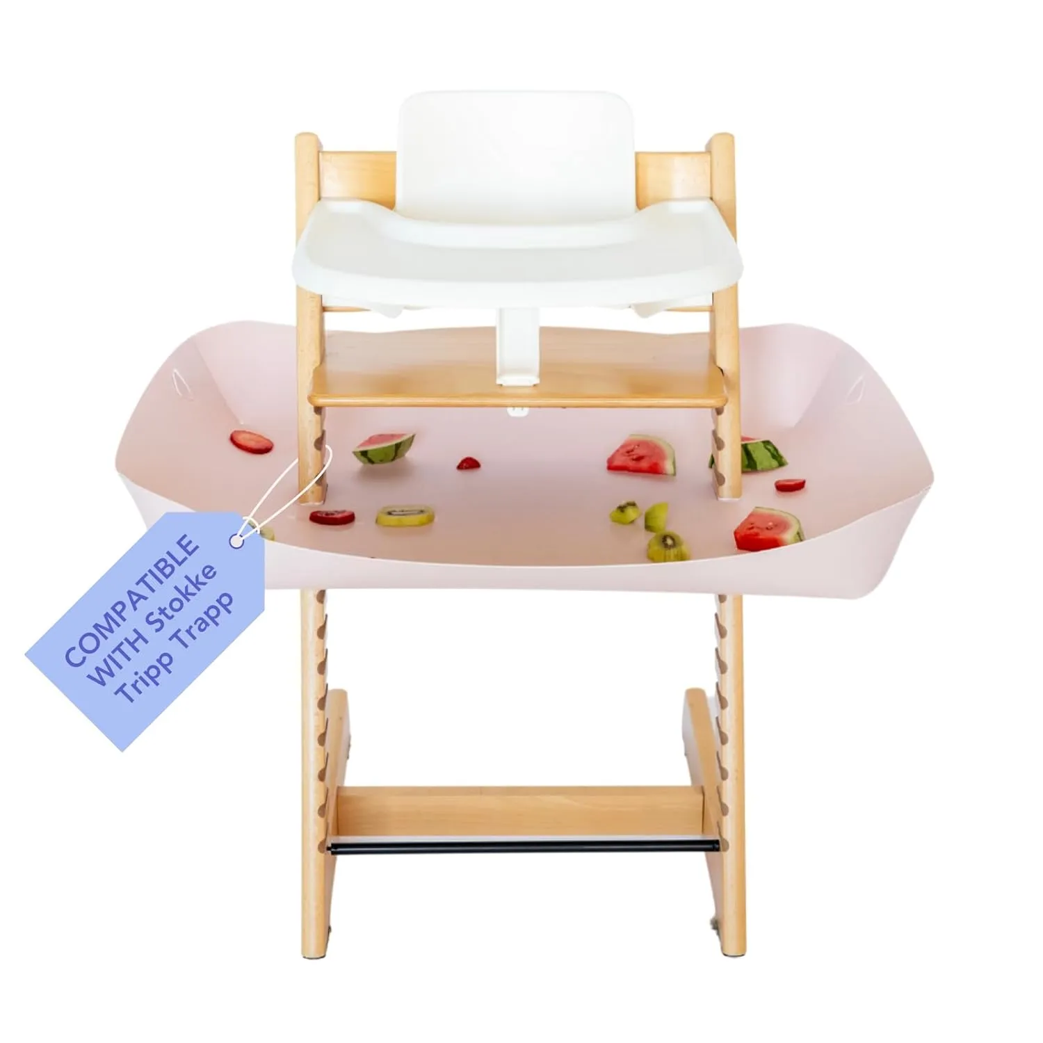 CATCHY -Food Catcher-Compatible with Stokke Tripp Trapp High Chair  11 Other High Chairs-Highchair Sold Separately-Baby & Toddler Food & Mess Catcher-Premium Linen Inspired -Under High Chair Accessory
