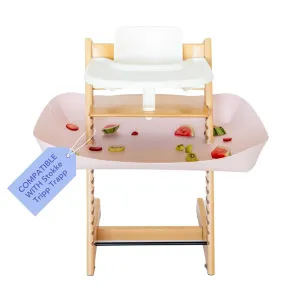 CATCHY -Food Catcher-Compatible with Stokke Tripp Trapp High Chair  11 Other High Chairs-Highchair Sold Separately-Baby & Toddler Food & Mess Catcher-Premium Linen Inspired -Under High Chair Accessory