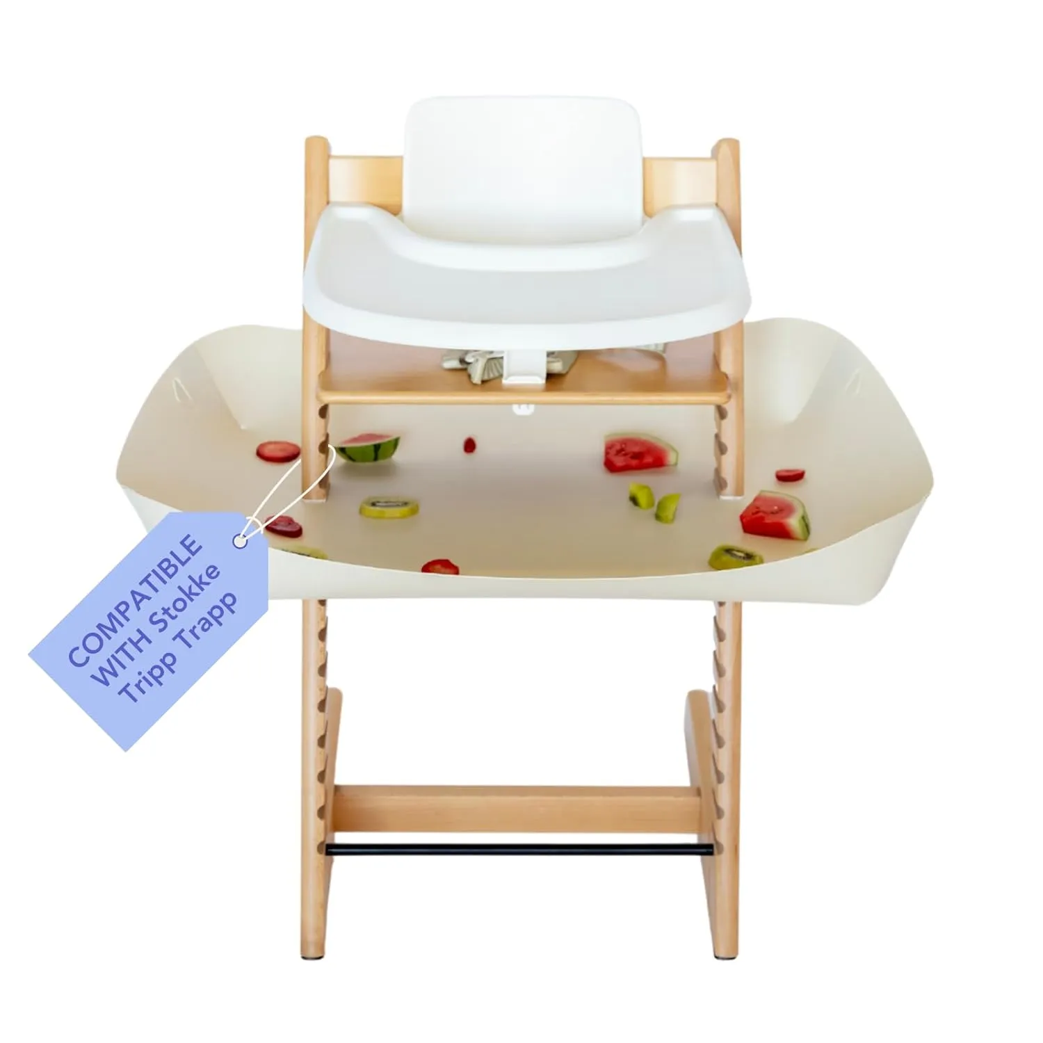 CATCHY -Food Catcher-Compatible with Stokke Tripp Trapp High Chair  11 Other High Chairs-Highchair Sold Separately-Baby & Toddler Food & Mess Catcher-Premium Linen Inspired -Under High Chair Accessory
