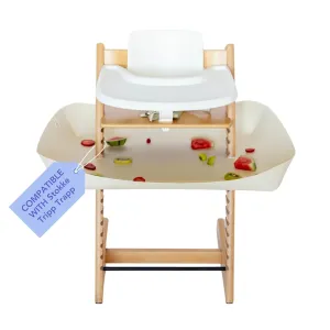 CATCHY -Food Catcher-Compatible with Stokke Tripp Trapp High Chair  11 Other High Chairs-Highchair Sold Separately-Baby & Toddler Food & Mess Catcher-Premium Linen Inspired -Under High Chair Accessory