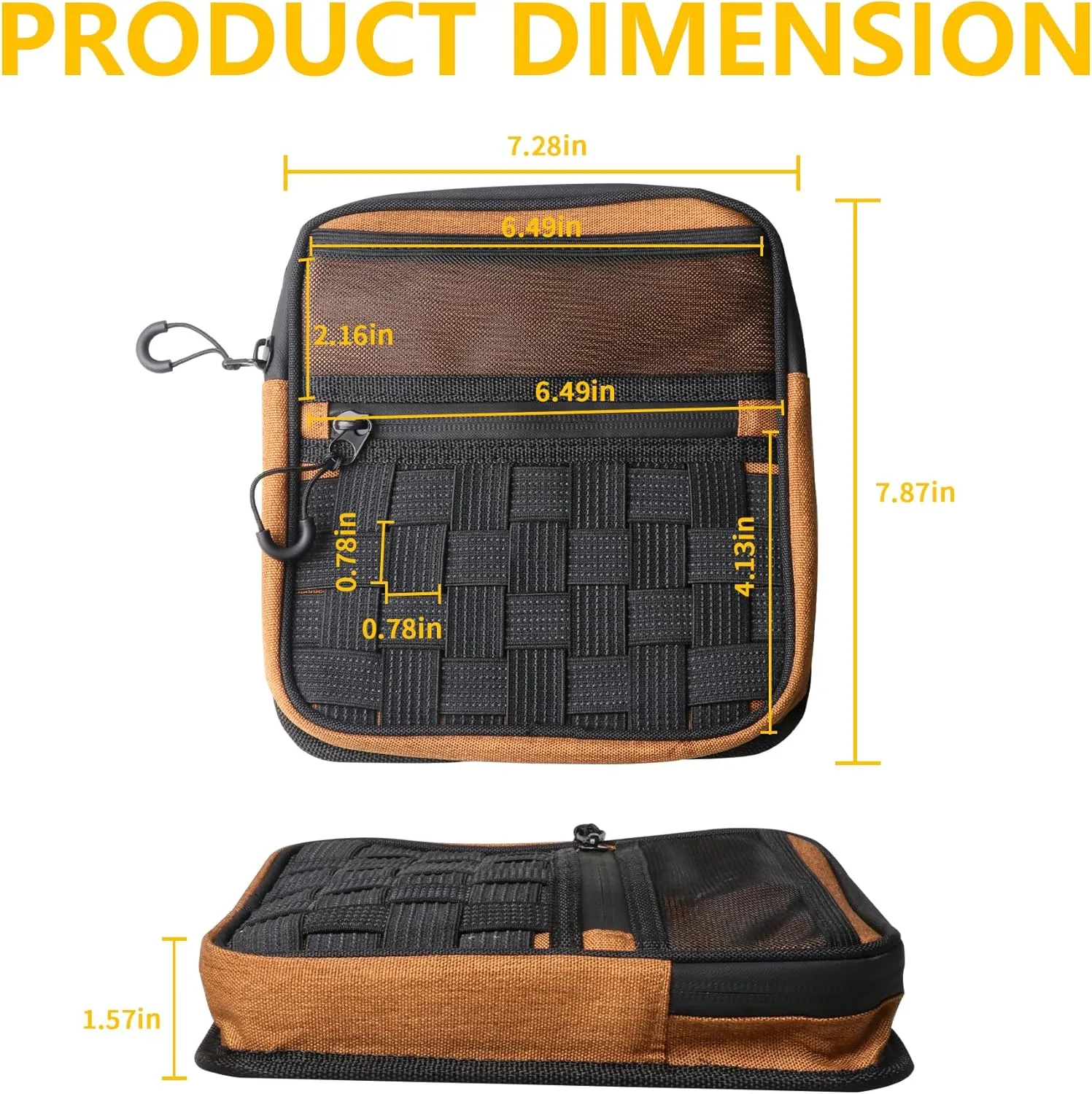 Center Console Organizer Storage Compatible with 2017 2018 2019 2020 2021 Ford F150 Accessories Console Organizer Armrest Hidden Bag with Tactical Webbing Molle Panel, Orange