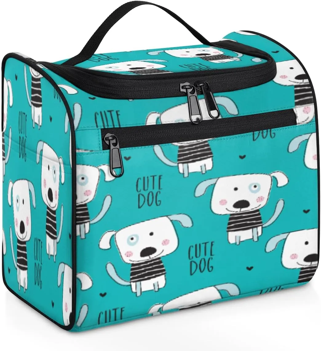 cfpolar Cute Sailor Dog Heart Toiletry Bag for Women, Hanging Travel Toiletry Bag, Water-resistant Cosmetic Makeup Organizer for Toiletries and Cosmetics, Bathroom Shower Bag with Handle and Hook