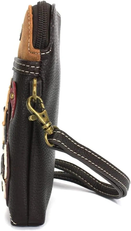 CHALA Cell Phone Crossbody Purse-Women PU Leather/Canvas Multicolor Handbag with Adjustable Strap