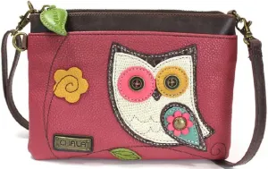 Chala Mini Crossbody Handbag, Pu Leather, Small Shoulder Purse Adjustable Strap (Owl)