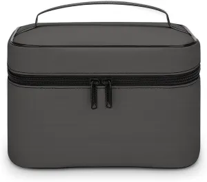Charcoal Gray Cosmetic Bag, Travel Portable Makeup Bag for Purse Pouch Beauty Zipper Organizer Toiletry Bag for Women