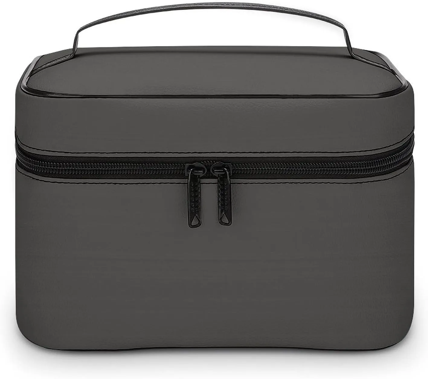 Charcoal Gray Cosmetic Bag, Travel Portable Makeup Bag for Purse Pouch Beauty Zipper Organizer Toiletry Bag for Women