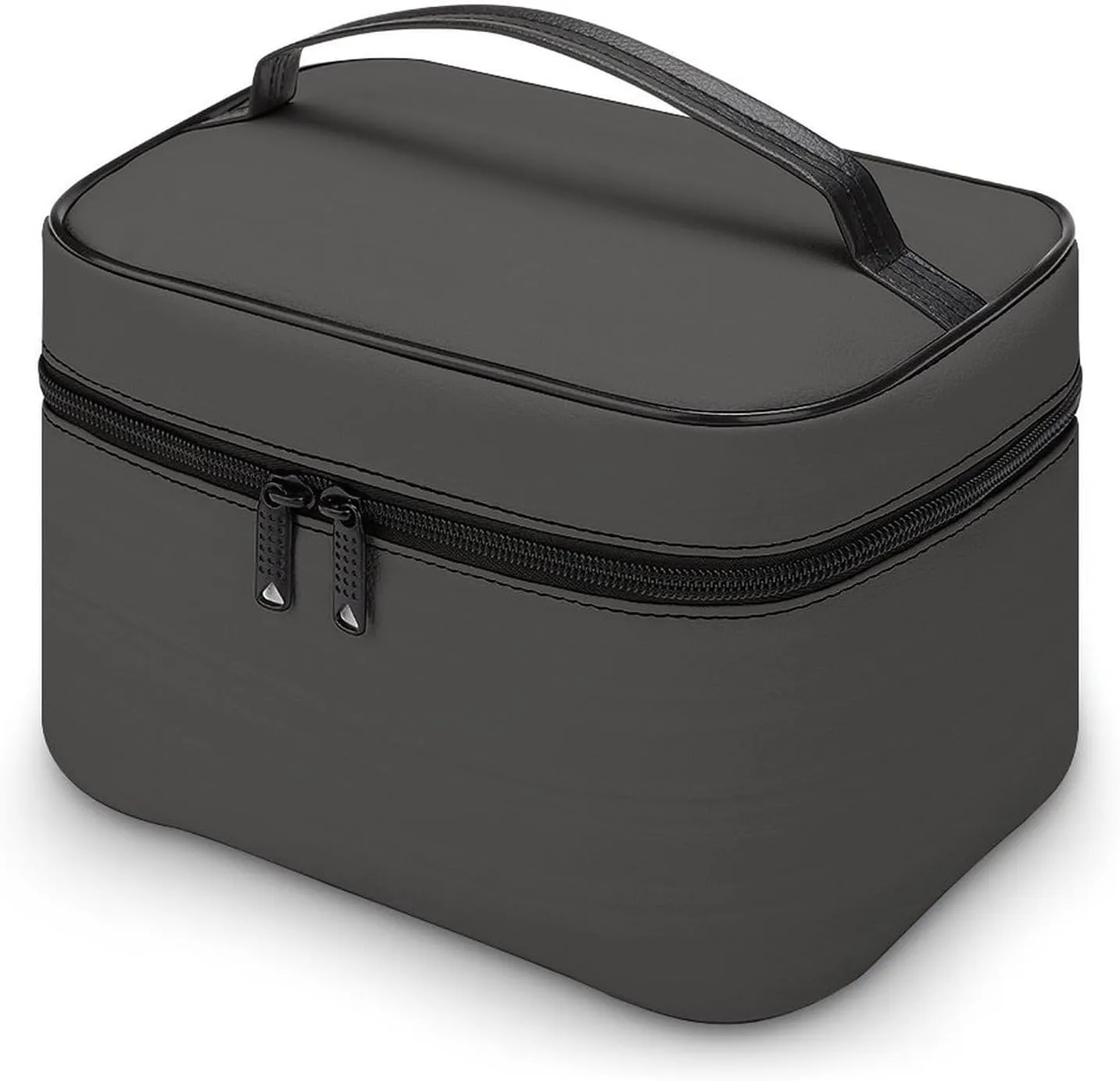 Charcoal Gray Cosmetic Bag, Travel Portable Makeup Bag for Purse Pouch Beauty Zipper Organizer Toiletry Bag for Women