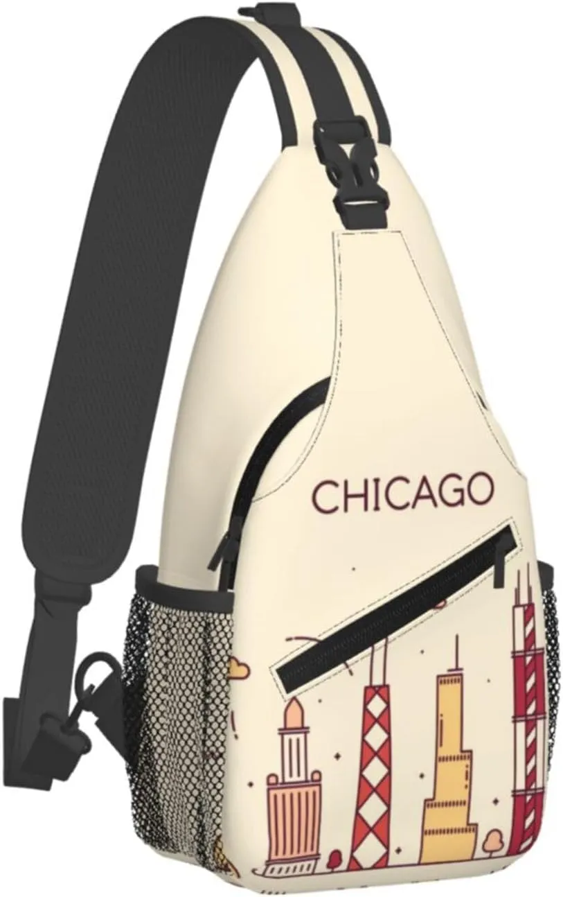 Chicago Crossbody Bag Chicago Flag Shoulder Bag Backpack Chicagoan Sling Bag Chicago Flag Chest Casual Daypack Bag