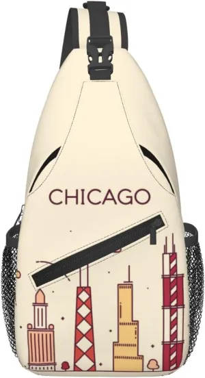 Chicago Crossbody Bag Chicago Flag Shoulder Bag Backpack Chicagoan Sling Bag Chicago Flag Chest Casual Daypack Bag