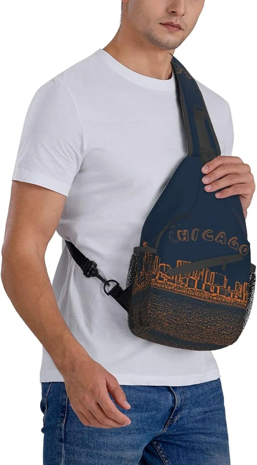 Chicago Crossbody Bag Chicago Shoulder Bag Backpack Chicago Flag Sling Bag Chest Casual Daypack Bag