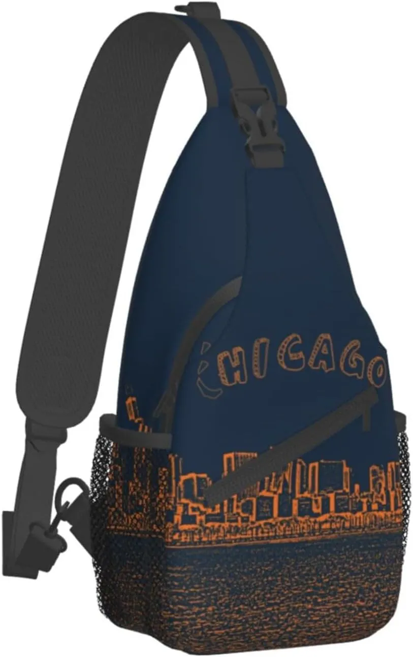 Chicago Crossbody Bag Chicago Shoulder Bag Backpack Chicago Flag Sling Bag Chest Casual Daypack Bag