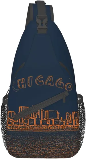 Chicago Crossbody Bag Chicago Shoulder Bag Backpack Chicago Flag Sling Bag Chest Casual Daypack Bag