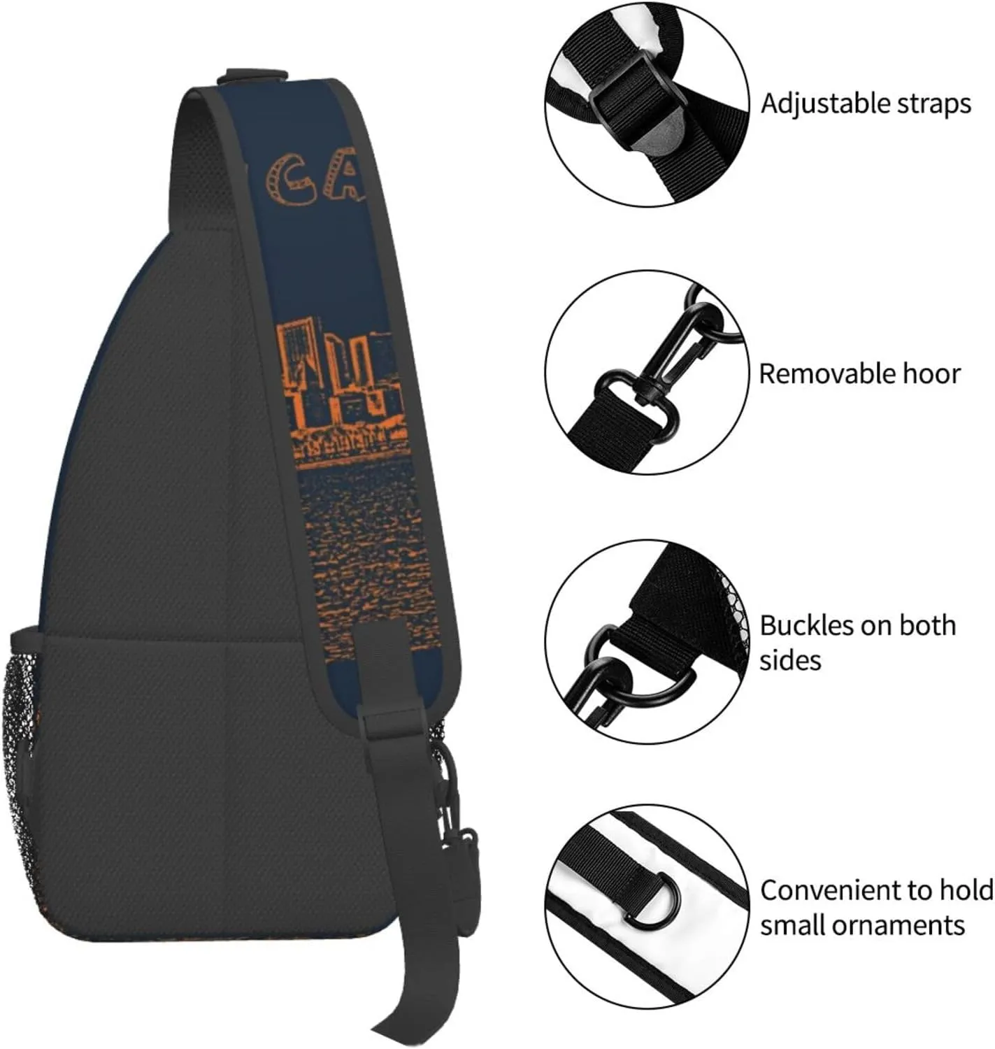 Chicago Crossbody Bag Chicago Shoulder Bag Backpack Chicago Flag Sling Bag Chest Casual Daypack Bag