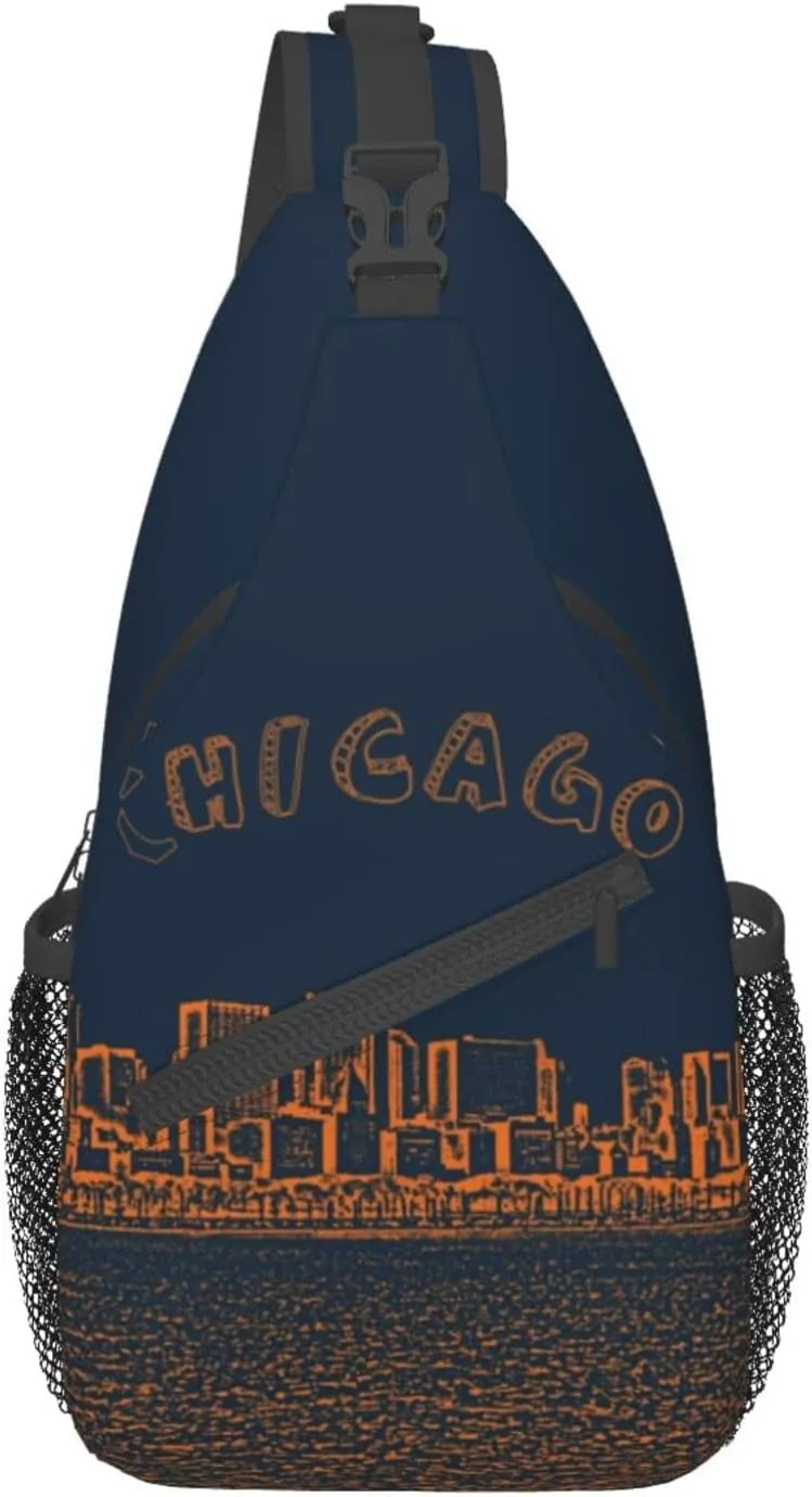 Chicago Crossbody Bag Chicago Shoulder Bag Backpack Chicago Flag Sling Bag Chest Casual Daypack Bag