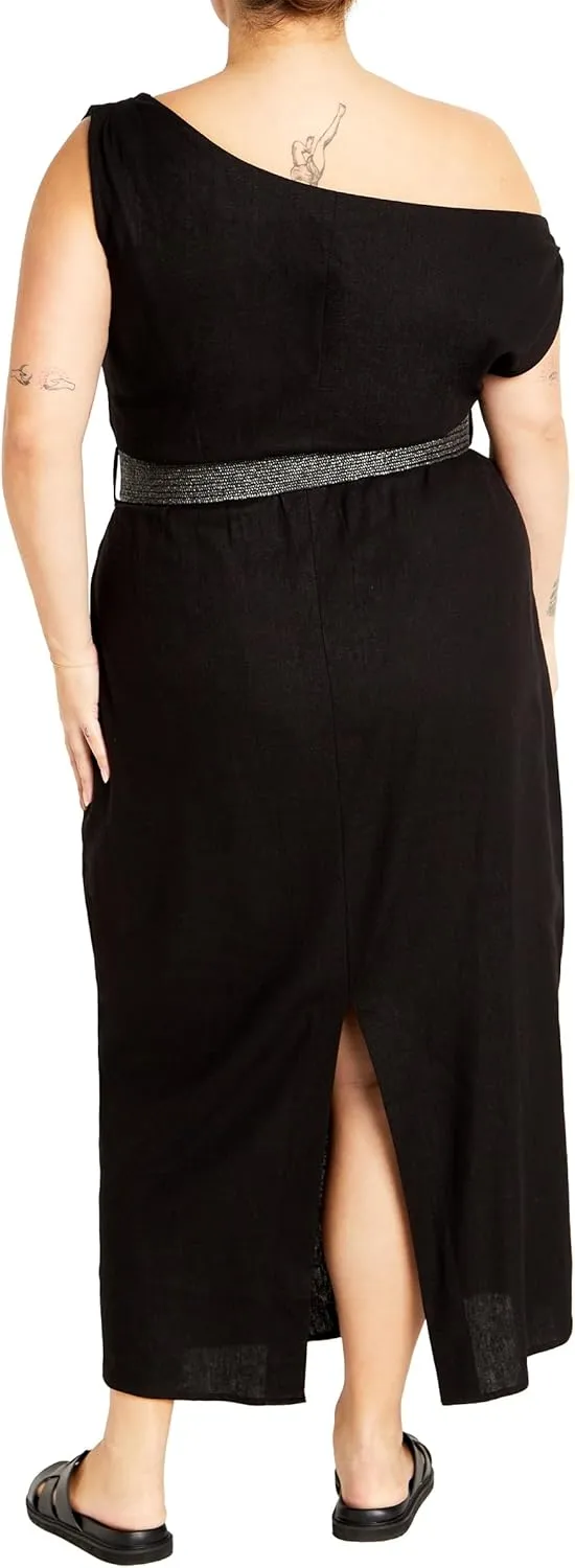 City Chic Women's Plus Size Maxi Dress-Millie Linen