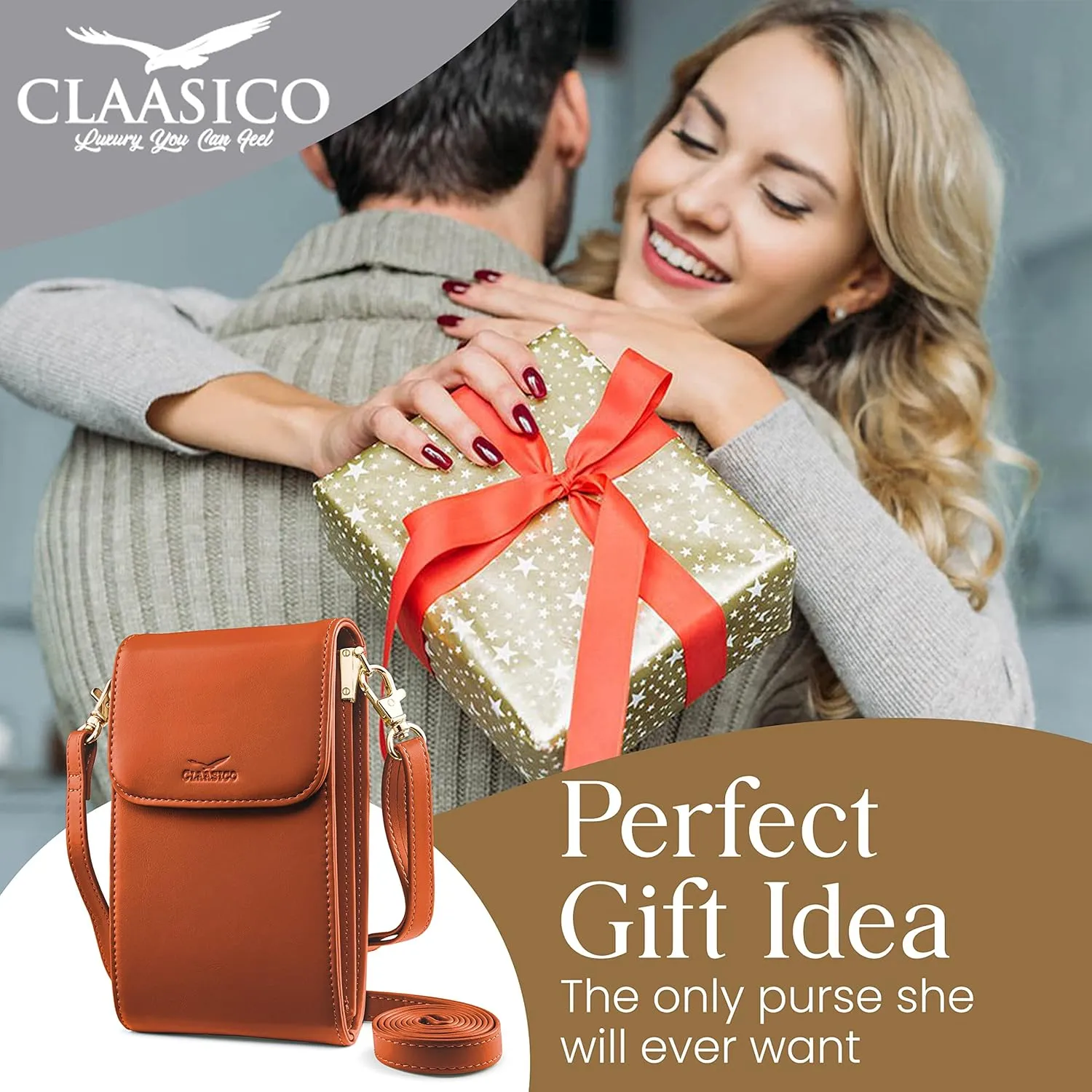 Classico Small Crossbody Phone Purse for Women - Crossbody Bag Wallet for Phone, Cards, Accessories