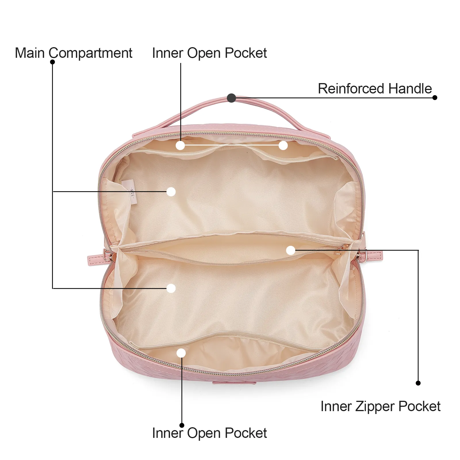 CLUCI Makeup Bag PU Leather Waterproof Large Capacity Cosmetic Bag Organizer Toiletry Bag with Handle and Divider Travel Bag